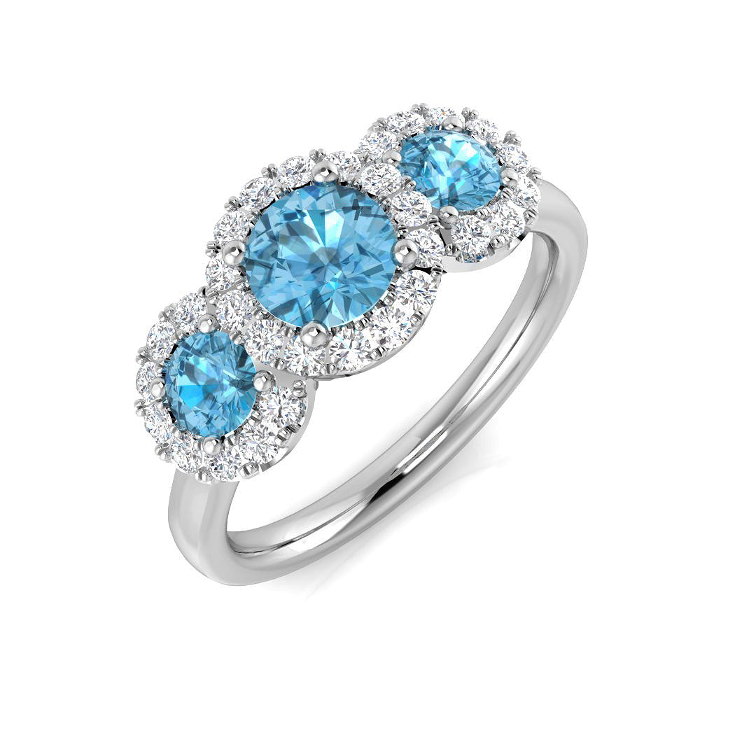 9ct White Gold 1.42ct Sky Blue Topaz Ring