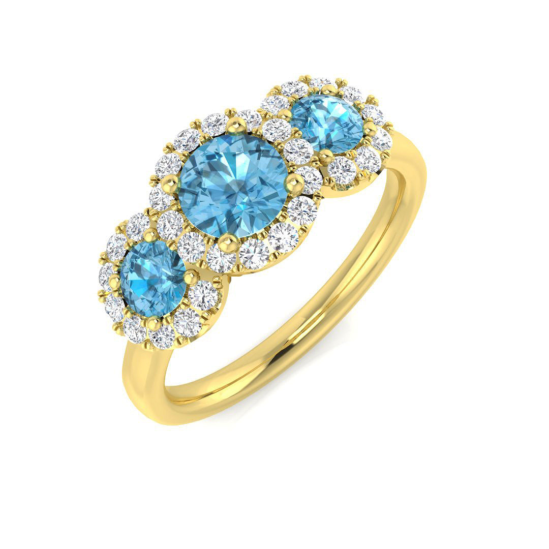 9ct Yellow Gold 1.42ct Sky Blue Topaz Ring