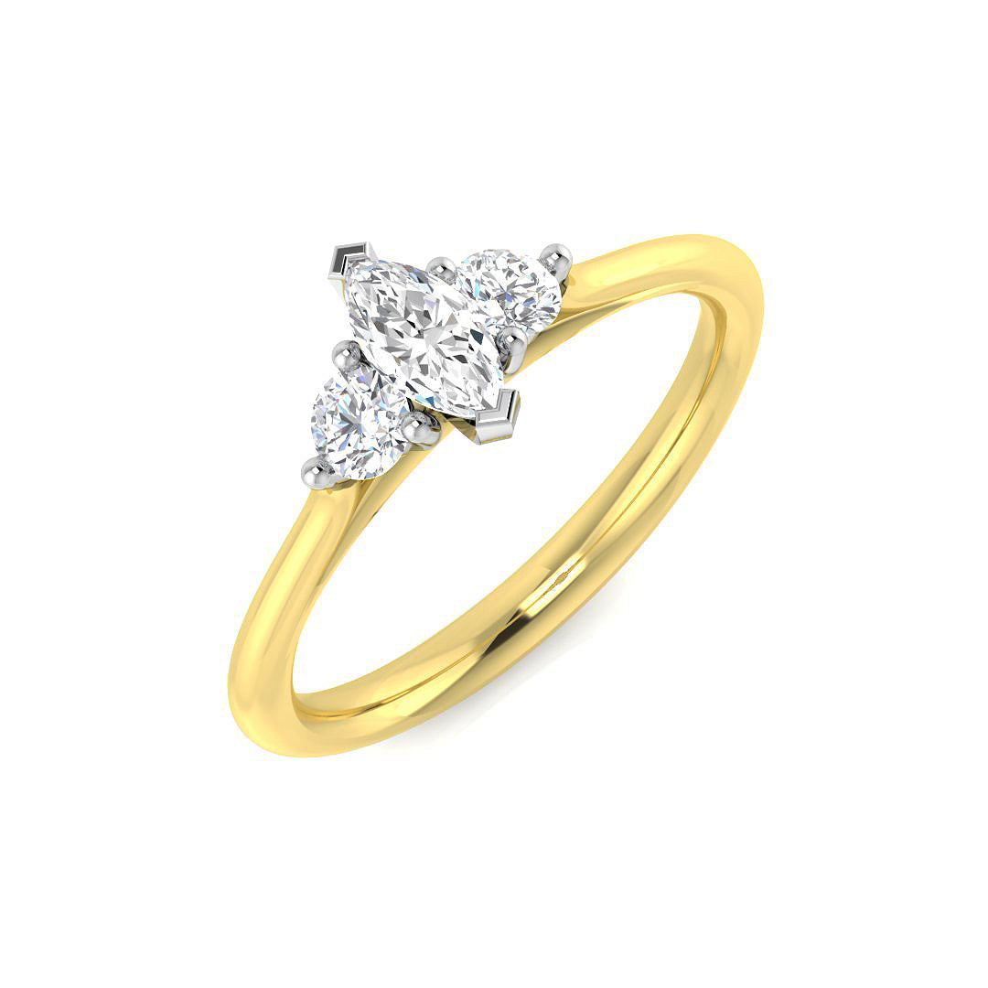 18ct Two-Tone Gold 0.45ct G I2 Diamond Ring