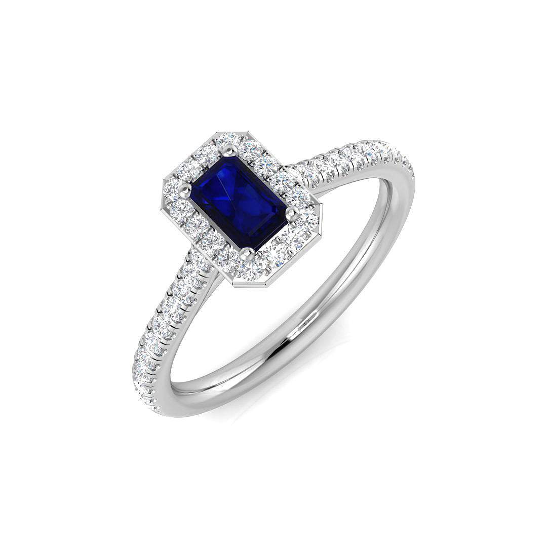 Platinum 0.56ct Blue Sapphire Ring