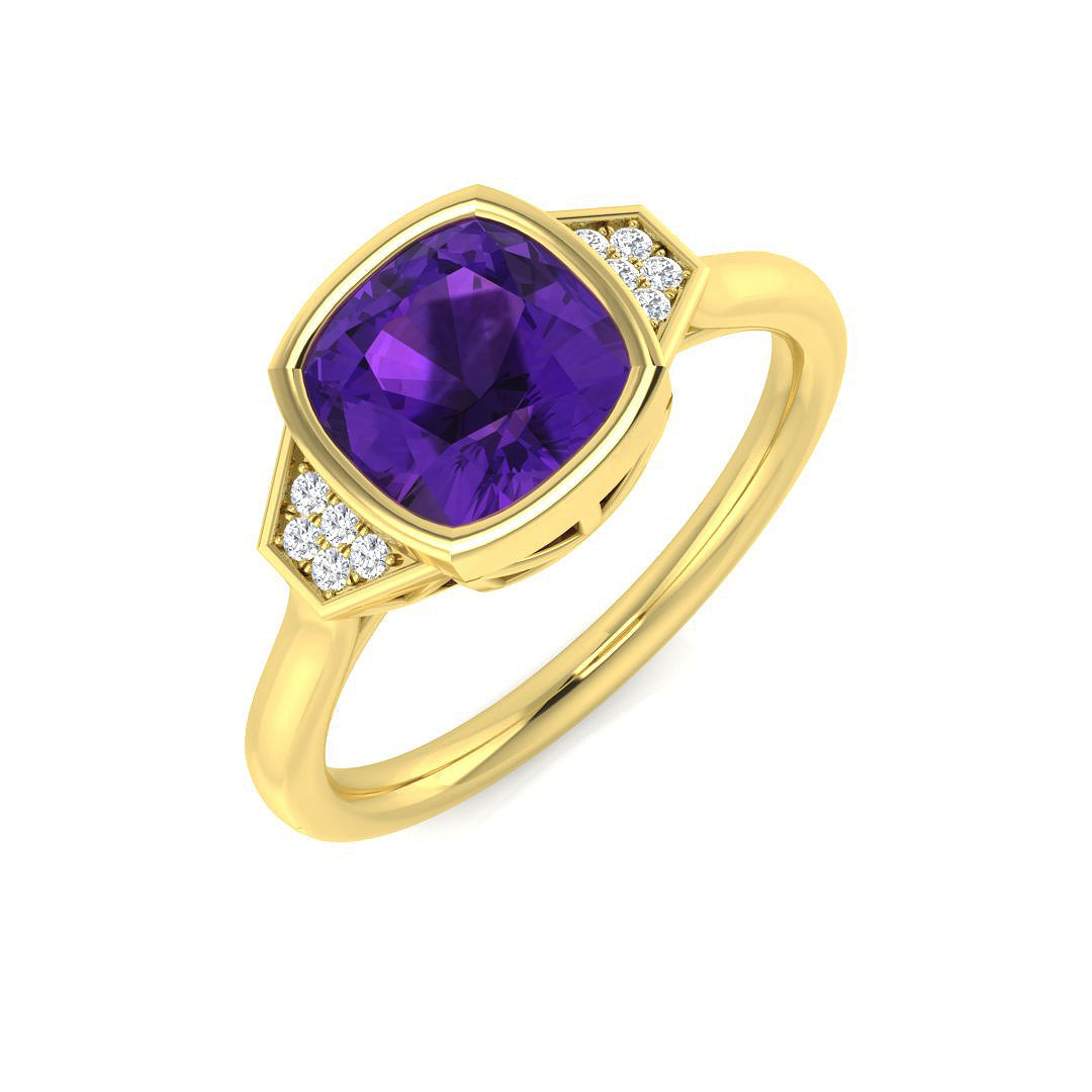 9ct Yellow Gold 1.60ct Amethyst Ring