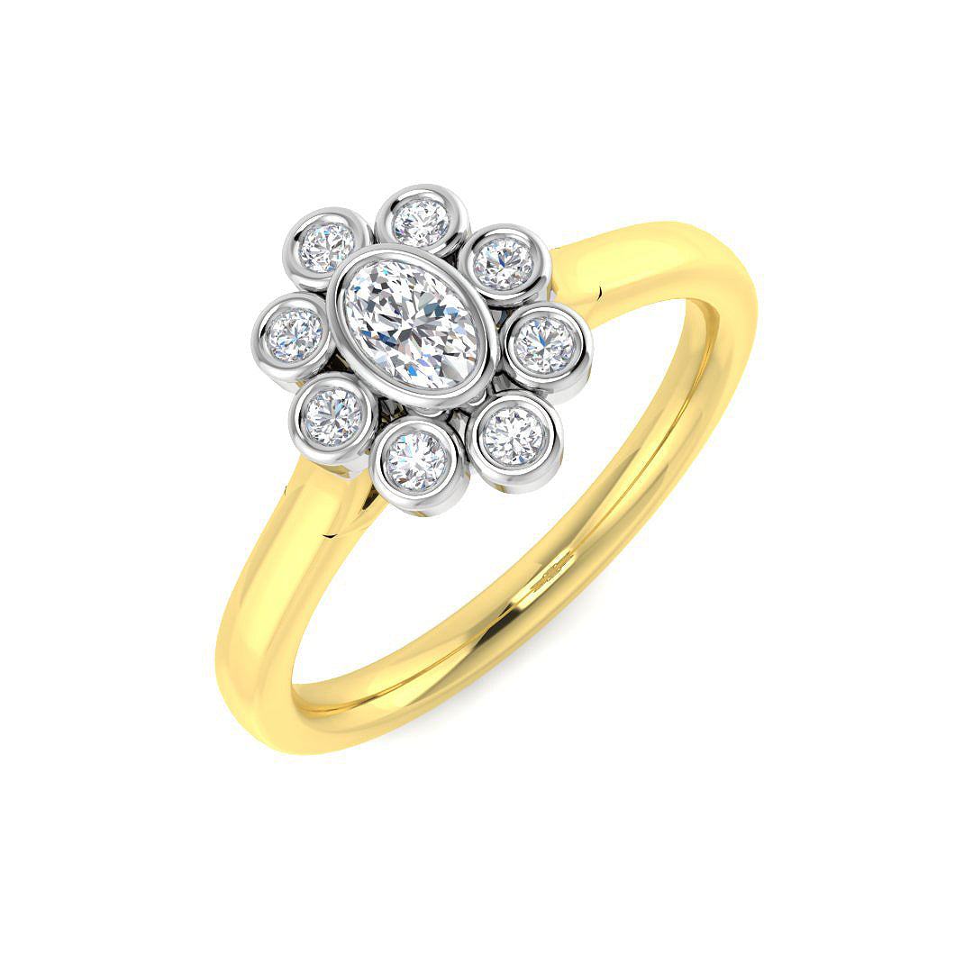 18ct Two-Tone Gold 0.35ct Diamond Ring