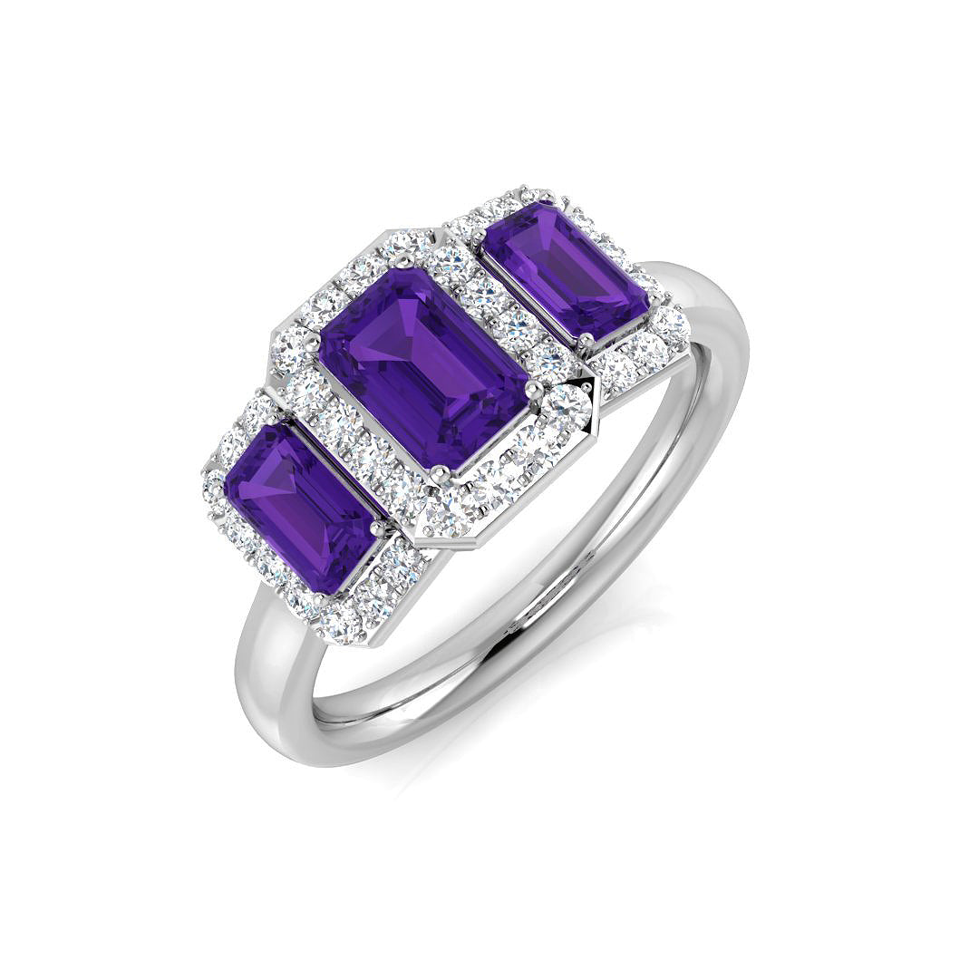 9ct White Gold 1.53ct Amethyst Ring