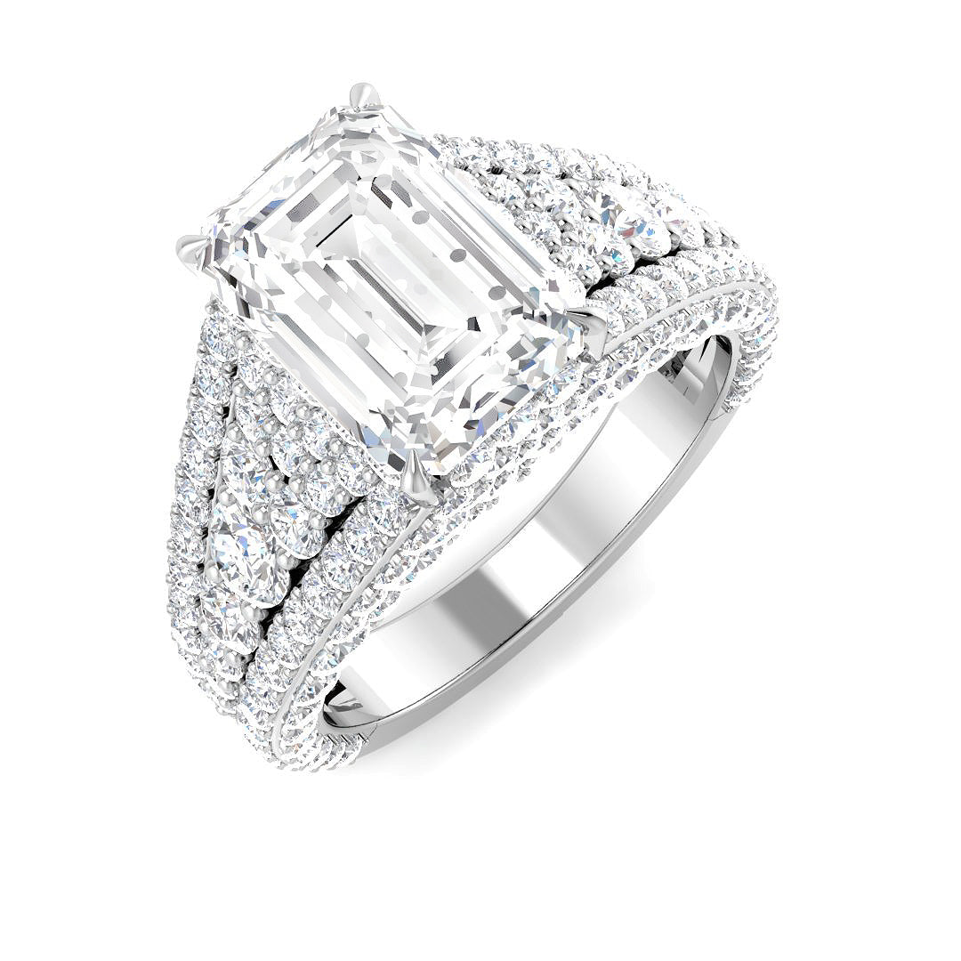 9ct White Gold 5.55ct Laboratory Grown CVD Ring