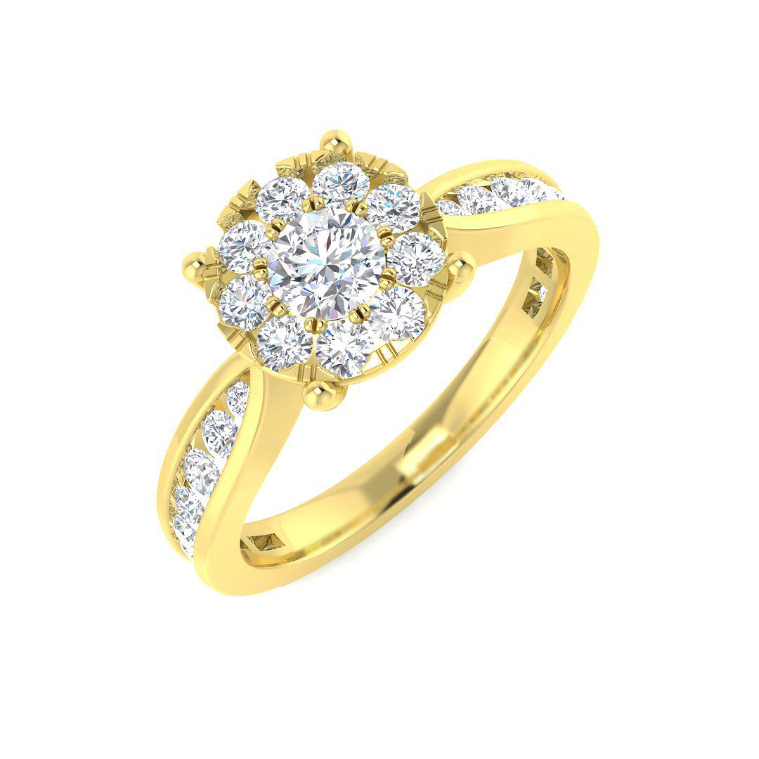 9ct Yellow Gold 0.87ct Laboratory Grown CVD Ring