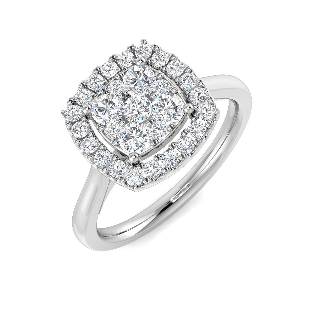 9ct White Gold 0.63ct Laboratory Grown CVD Ring