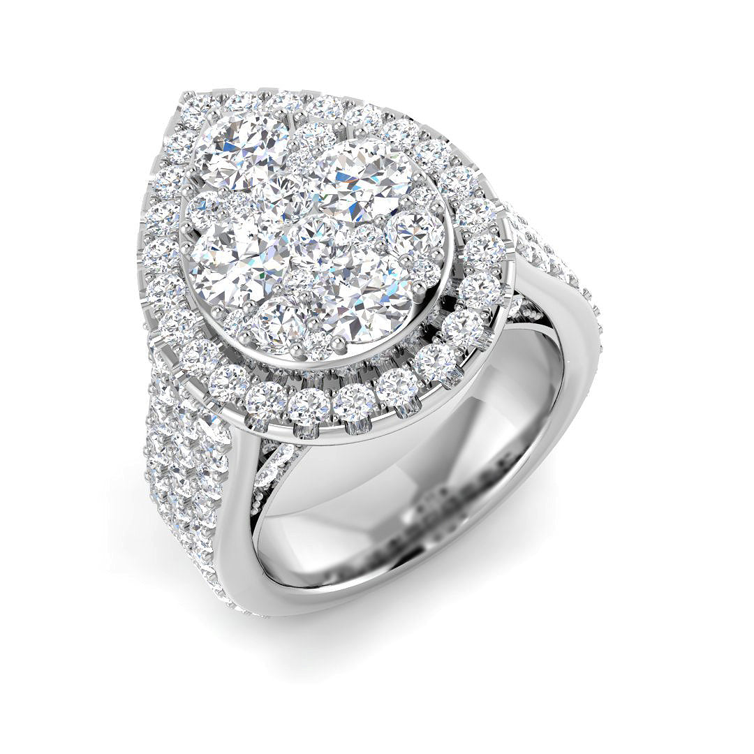 9ct White Gold 3.67ct Laboratory Grown CVD Ring
