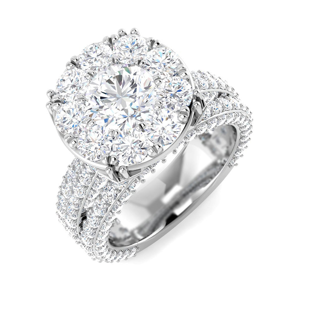 9ct White Gold 4.08ct Laboratory Grown CVD Ring