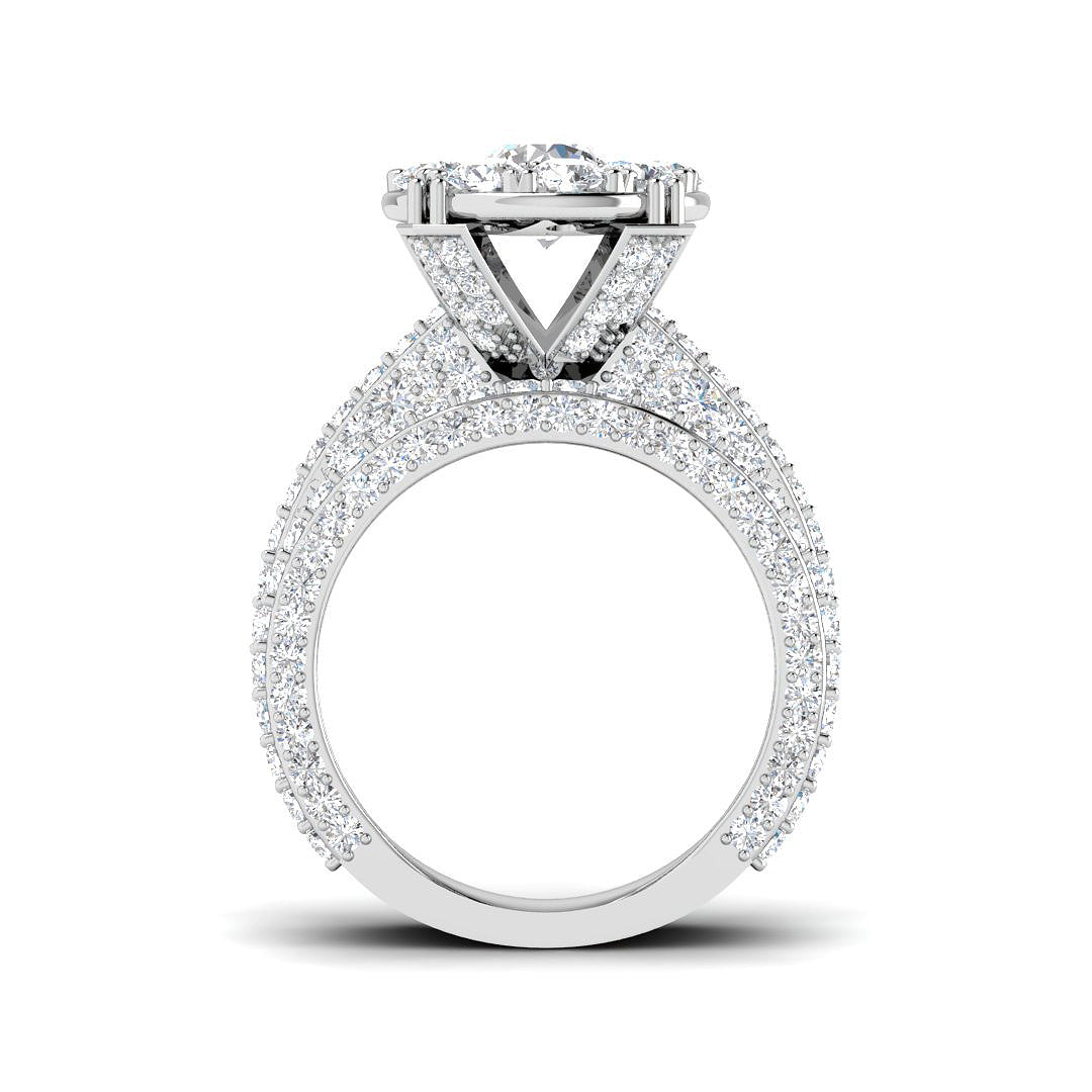 9ct White Gold 4.08ct Laboratory Grown CVD Ring