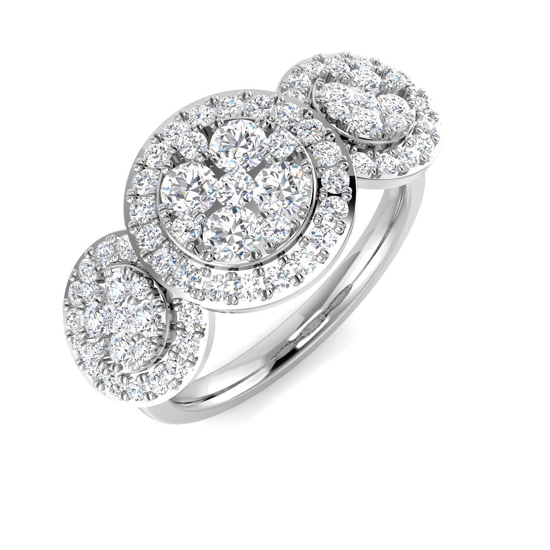 9ct White Gold 0.99ct Laboratory Grown CVD Ring