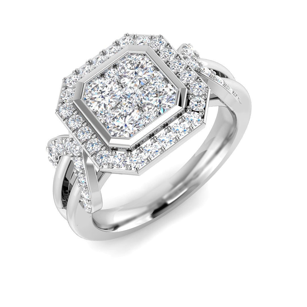 9ct White Gold 0.98ct Laboratory Grown CVD Ring