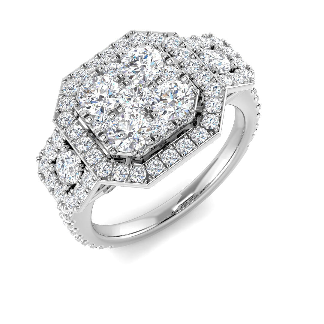 9ct White Gold 1.57ct Laboratory Grown CVD Ring