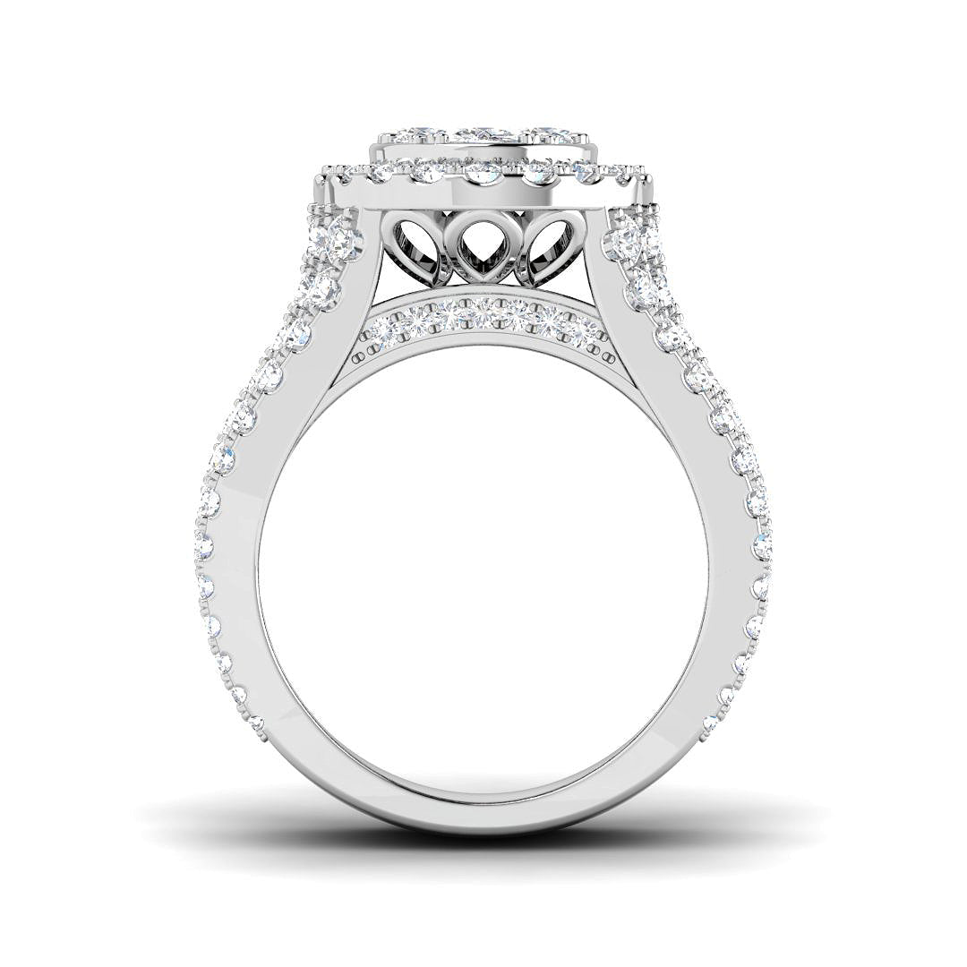 9ct White Gold 3.51ct Laboratory Grown CVD Ring