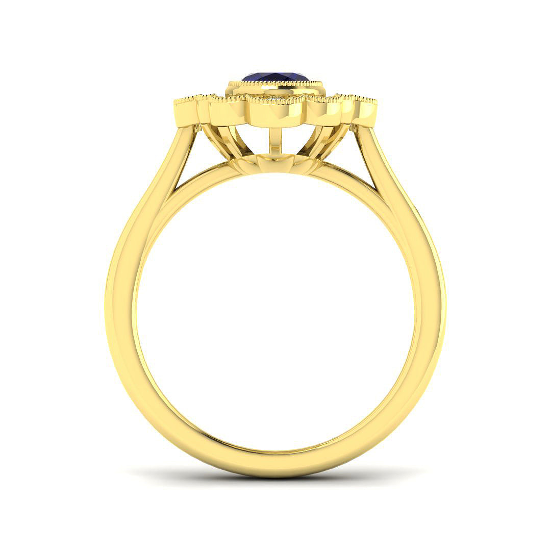 18ct Yellow Gold 1.56ct Blue Sapphire Ring