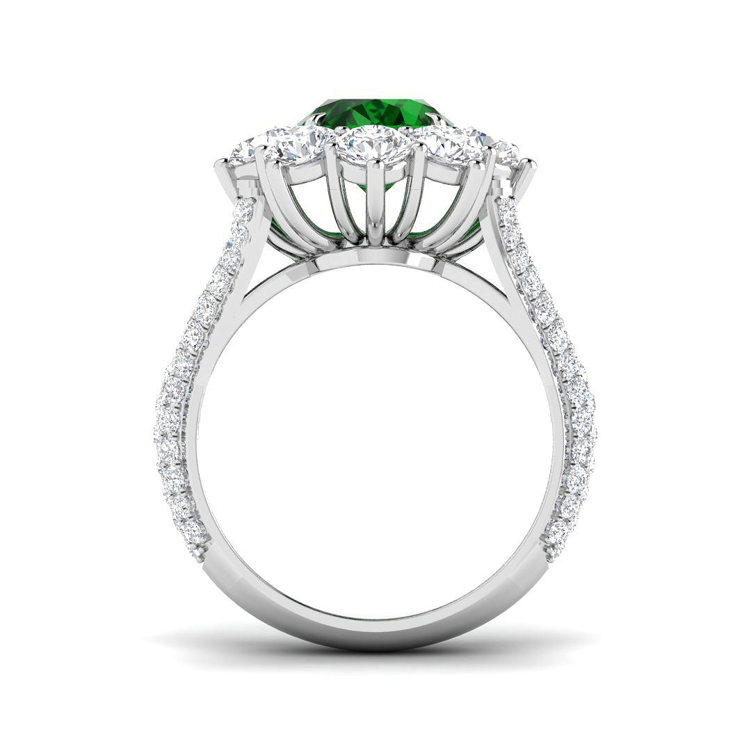 Platinum 4.83ct Laboratory Grown Lab Emerald Ring