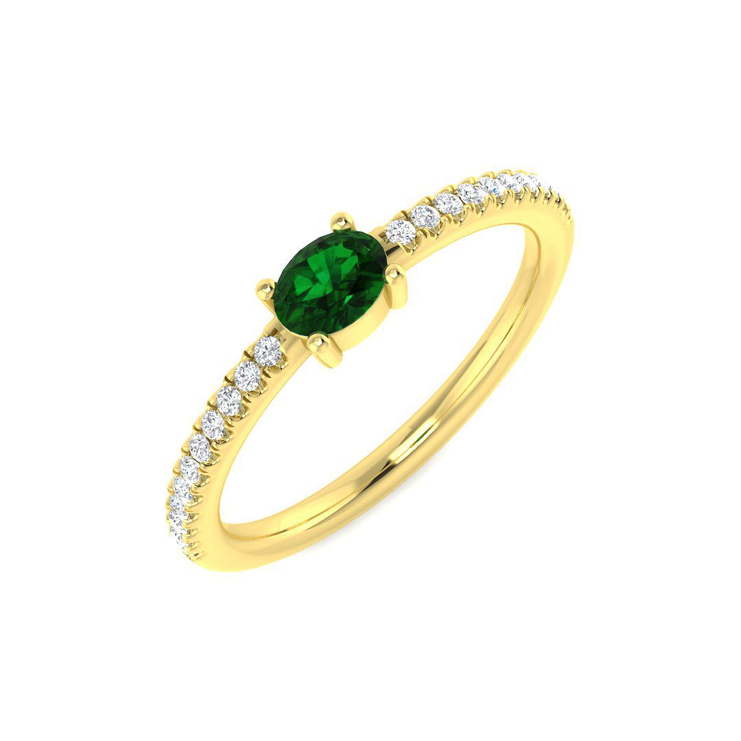 18ct Yellow Gold 0.38ct Emerald Ring
