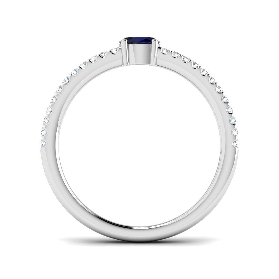 18ct White Gold 0.40ct Blue Sapphire Ring