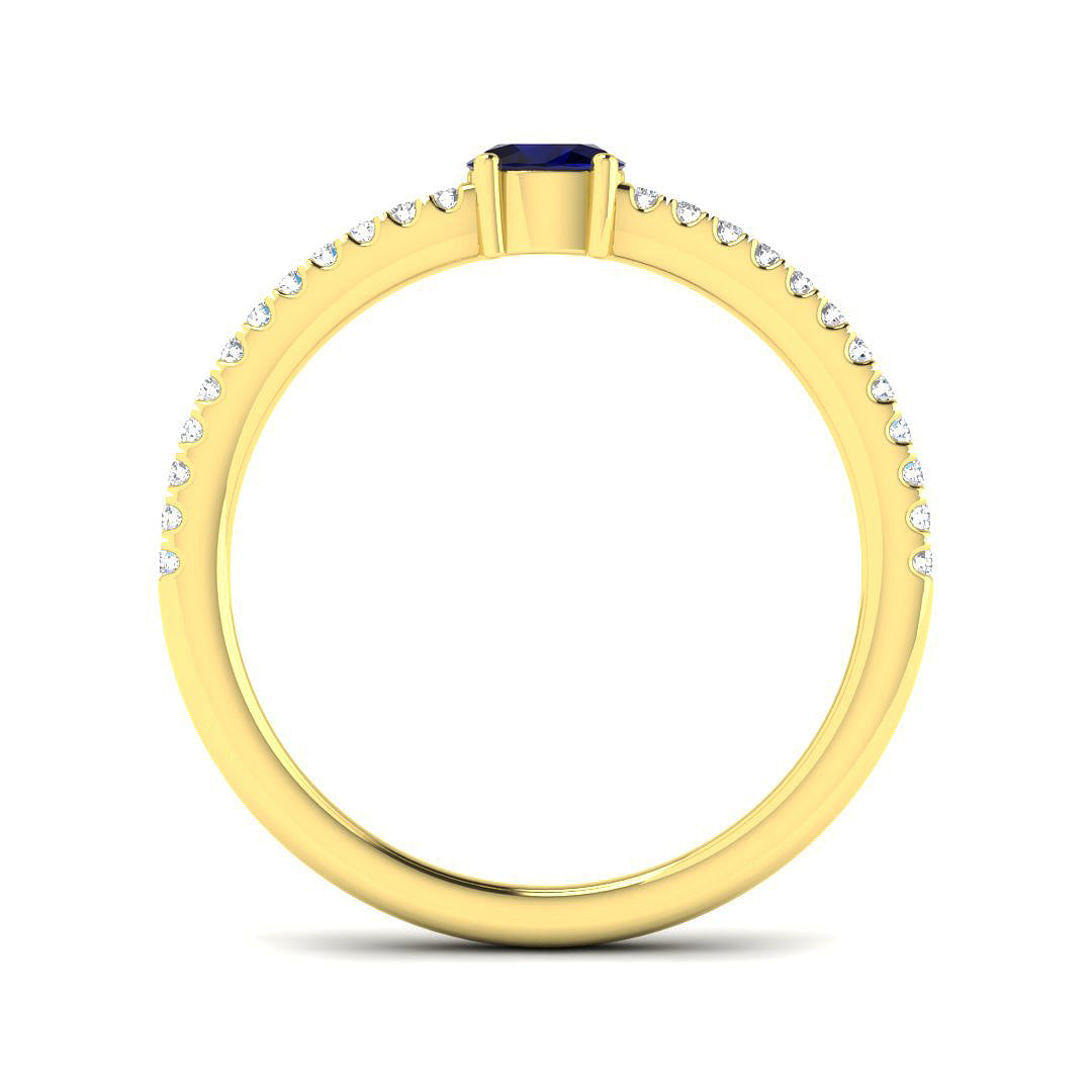18ct Yellow Gold 0.40ct Blue Sapphire Ring