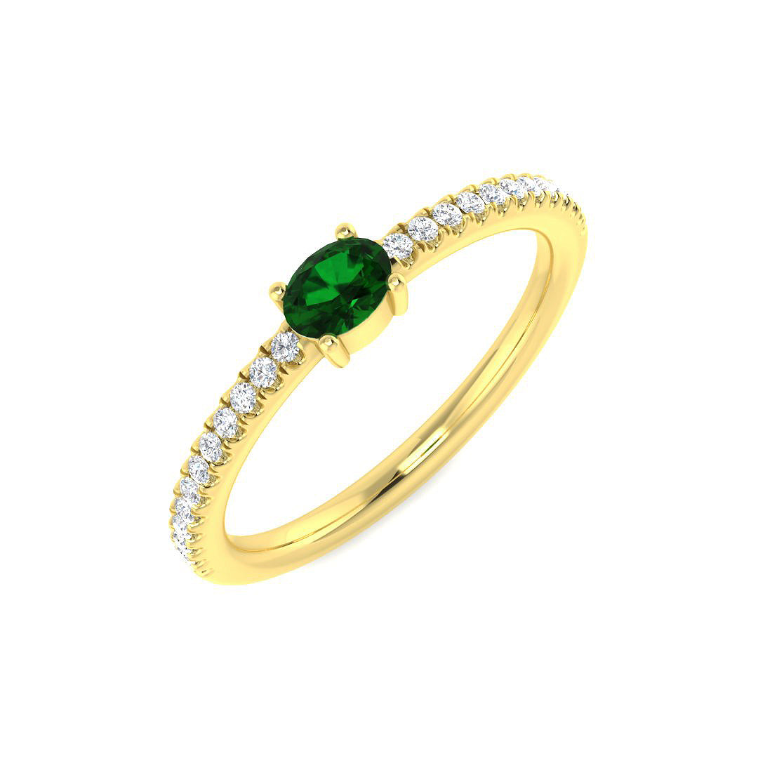 18ct Yellow Gold 0.33ct Emerald Ring
