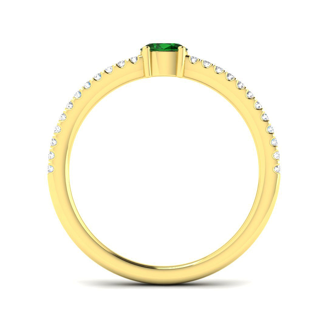 18ct Yellow Gold 0.33ct Emerald Ring