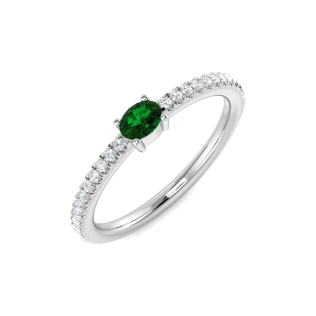9ct White Gold 0.29ct Emerald Ring