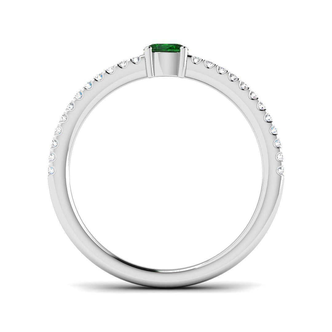 9ct White Gold 0.29ct Emerald Ring
