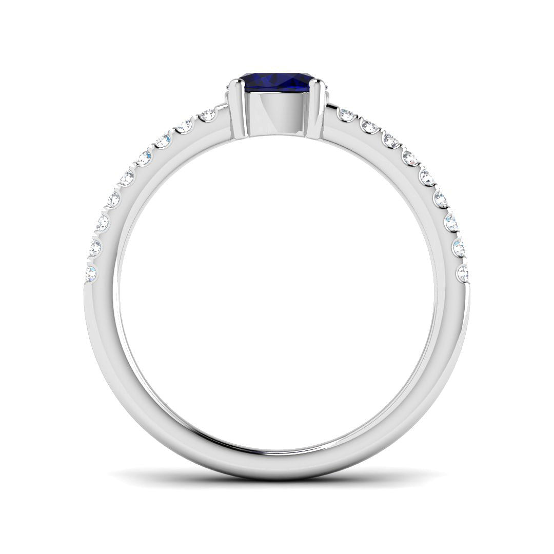 Platinum 0.86ct Blue Sapphire Ring