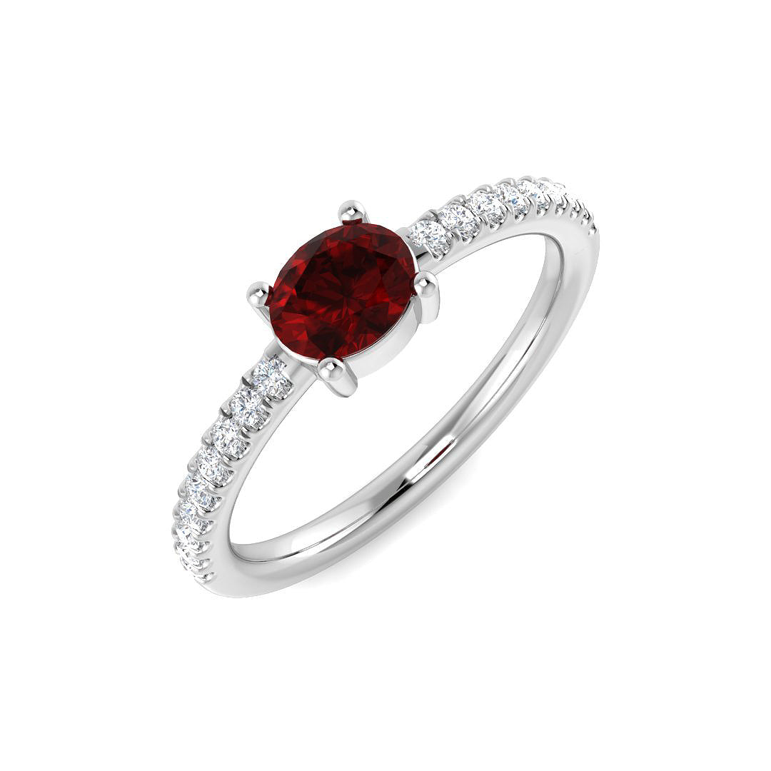 Platinum 0.76ct Ruby Ring