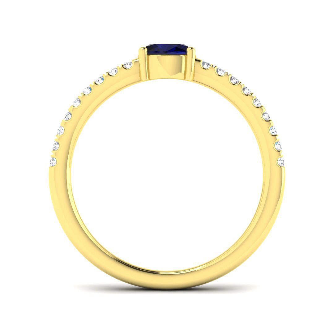 18ct Yellow Gold 0.68ct Blue Sapphire Ring