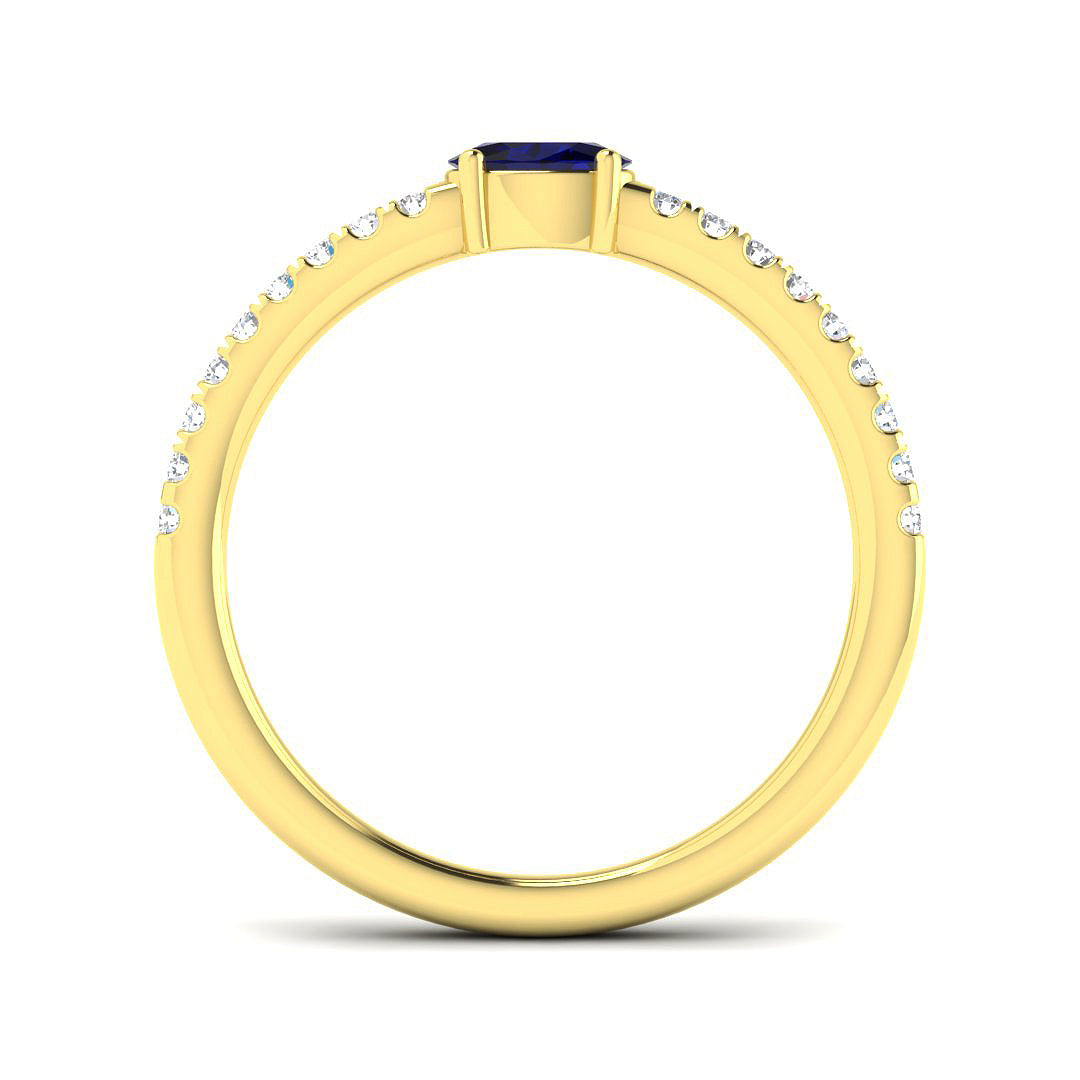 18ct Yellow Gold 0.43ct Blue Sapphire Ring