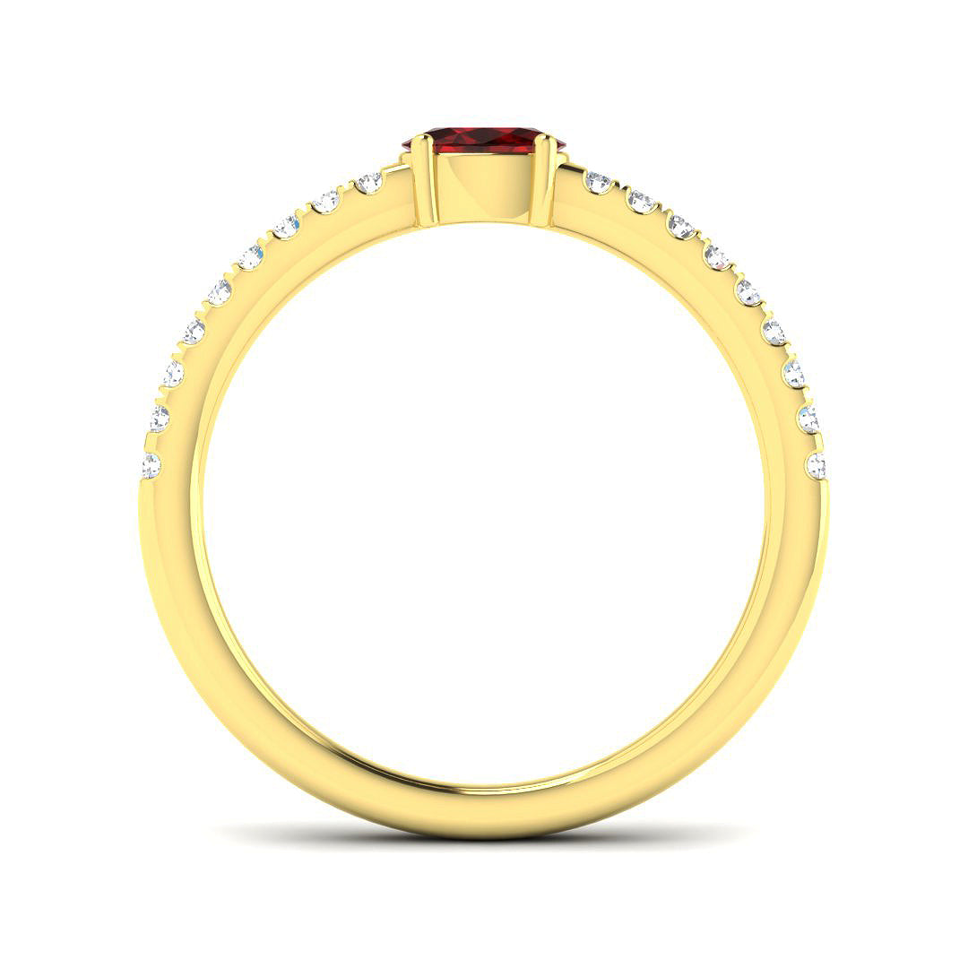 18ct Yellow Gold 0.56ct Ruby Ring