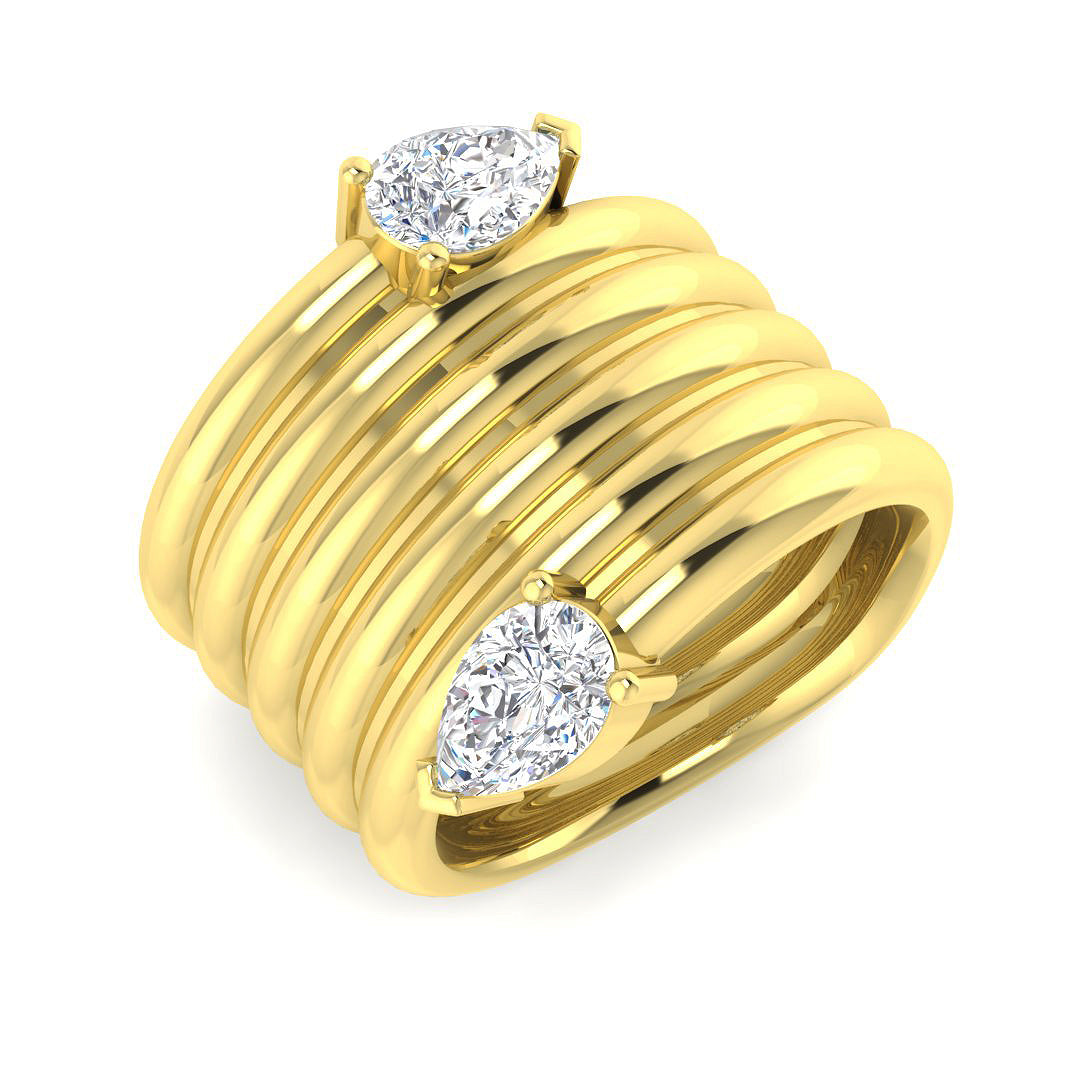 9ct Yellow Gold 0.96ct Laboratory Grown CVD Ring