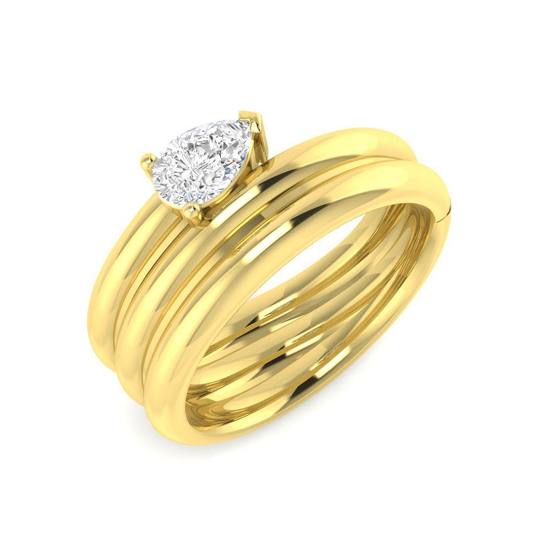 9ct Yellow Gold 0.40ct Laboratory Grown CVD Ring