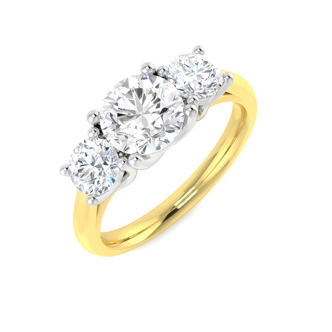 18ct Two-Tone Gold 1.80ct Laboratory Grown CVD Ring