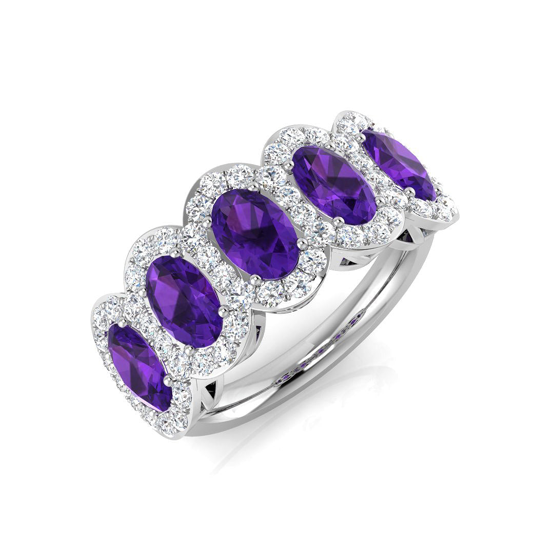9ct White Gold 2.70ct Amethyst Ring