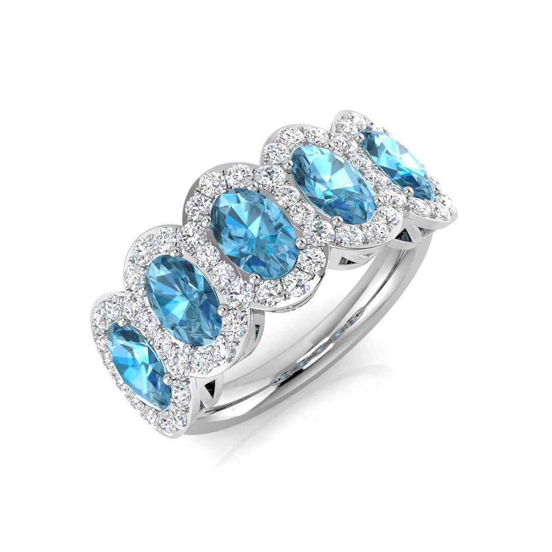 9ct White Gold 3.48ct Blue Topaz Ring