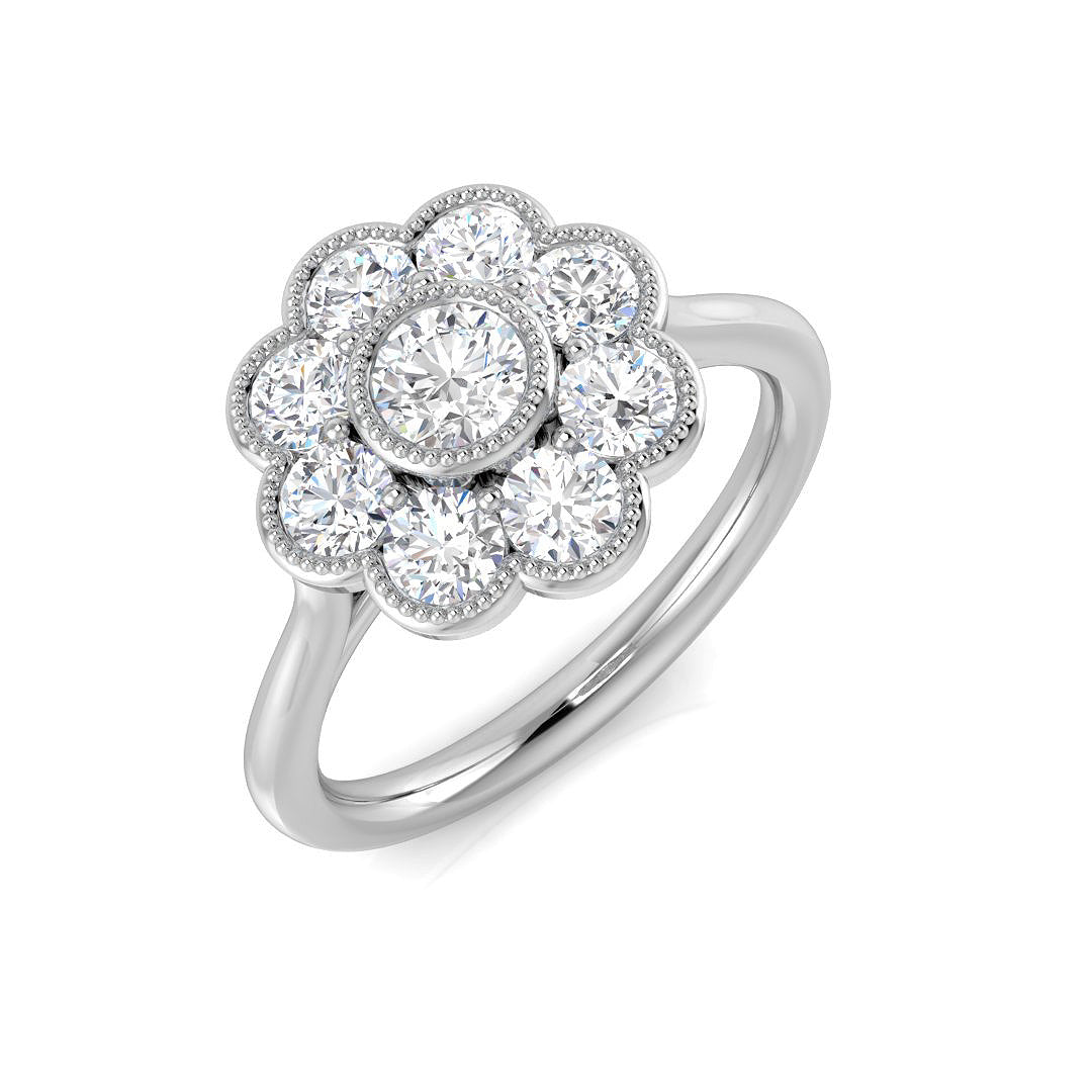 9ct White Gold 0.98ct Laboratory Grown CVD Ring