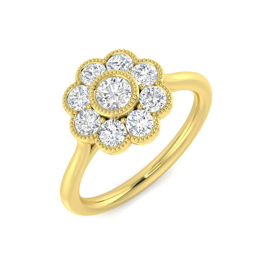 9ct Two-Tone Gold 0.77ct G I1 Diamond Ring
