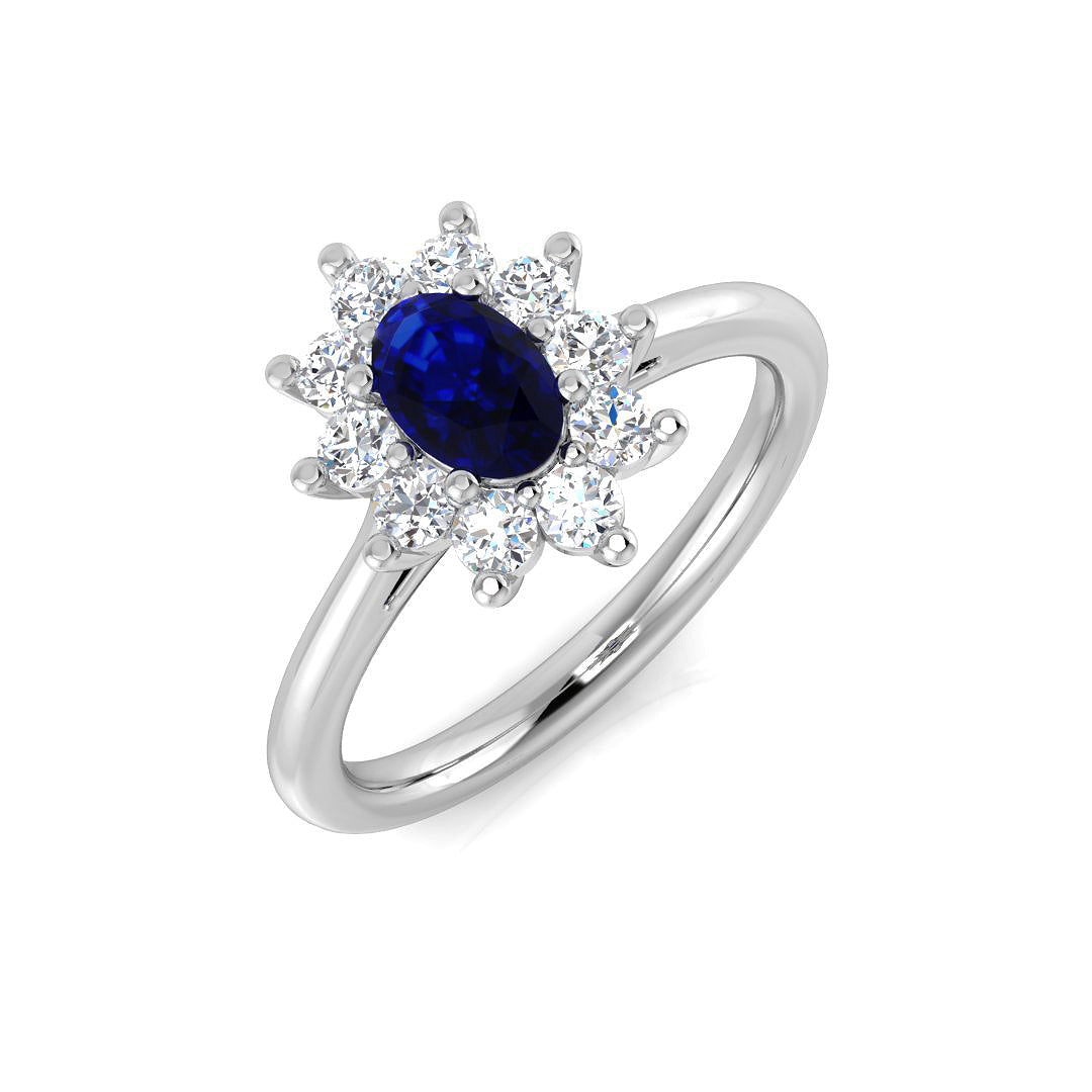 Platinum 0.98ct Blue Sapphire Ring