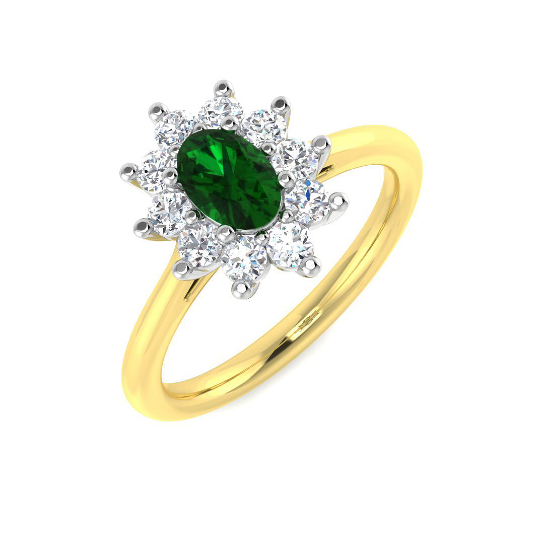 18ct Two-Tone Gold 0.85ct Emerald Ring