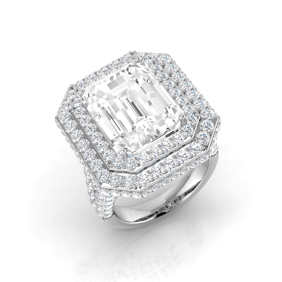 Platinum 13.23ct K I1 Diamond Ring