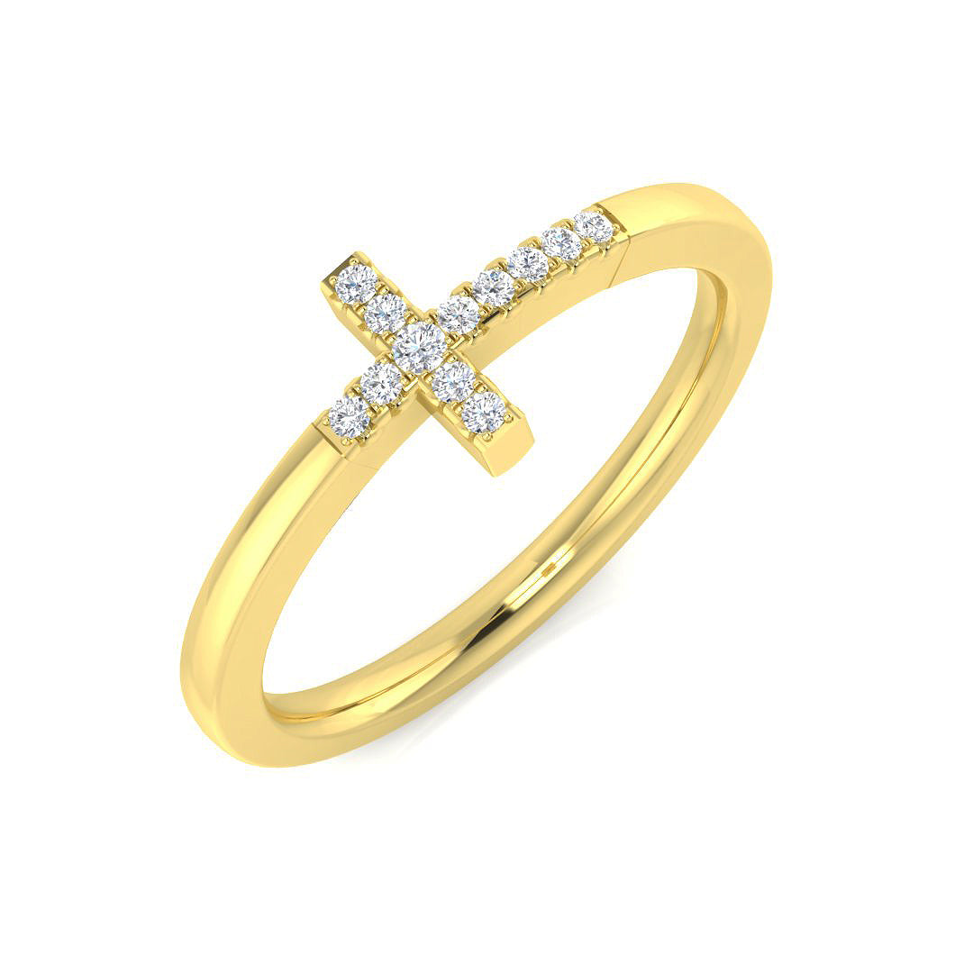 9ct Yellow Gold 0.06ct Laboratory Grown CVD Ring