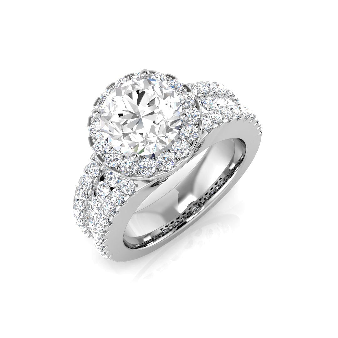 Platinum 3.52ct J I1 Diamond Ring
