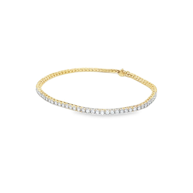 2.02ct Lab Grown Diamond Tennis Bracelet Set In 18ct Yellow Gold