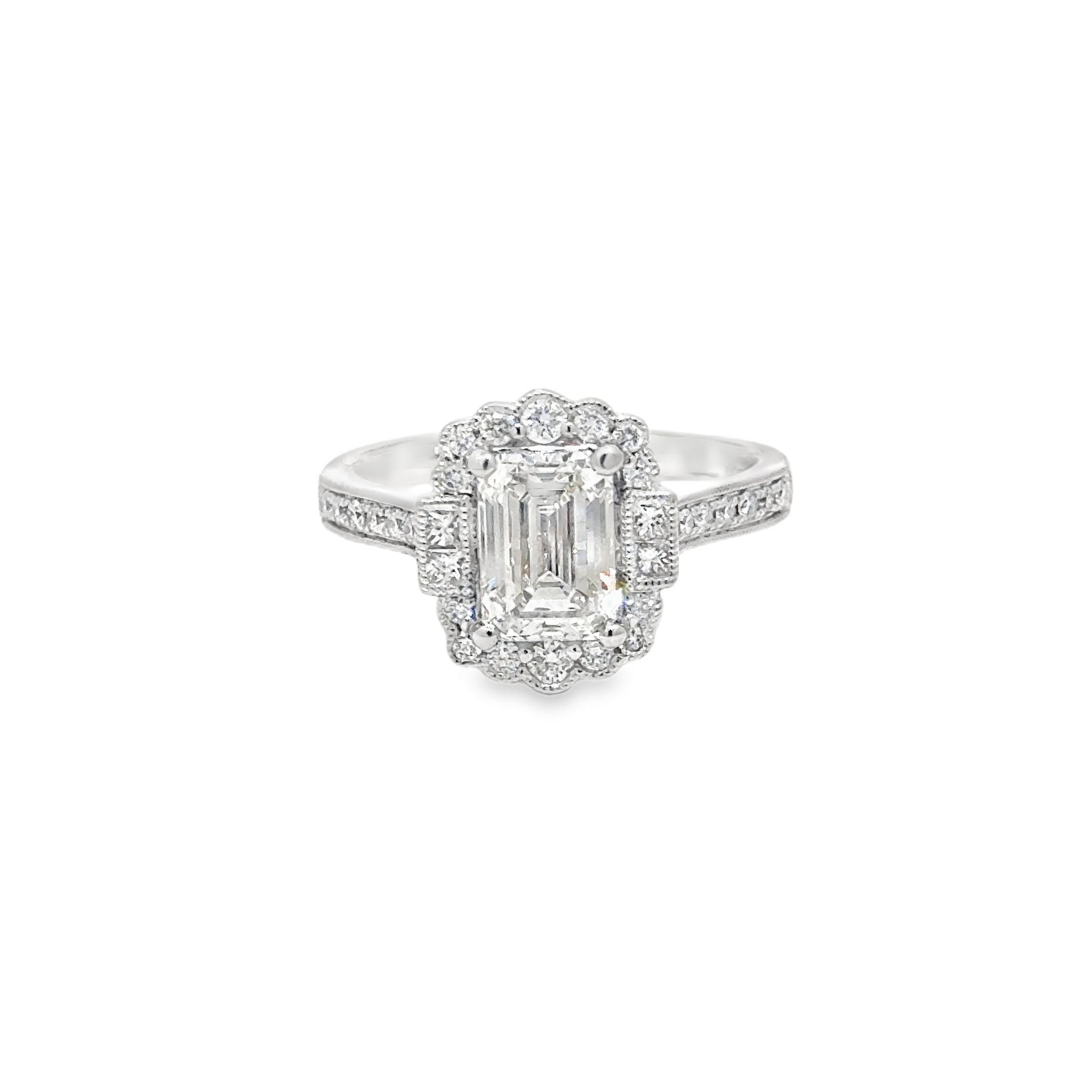 1.51ct Lab Grown Emerald Cut Diamond Set In Platinum