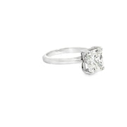 2.30ct Radiant Cut Natural Diamond Ring Set In Platinum