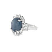 10.79ct Star Sapphire And 0.97ct Diamond Cocktail Ring