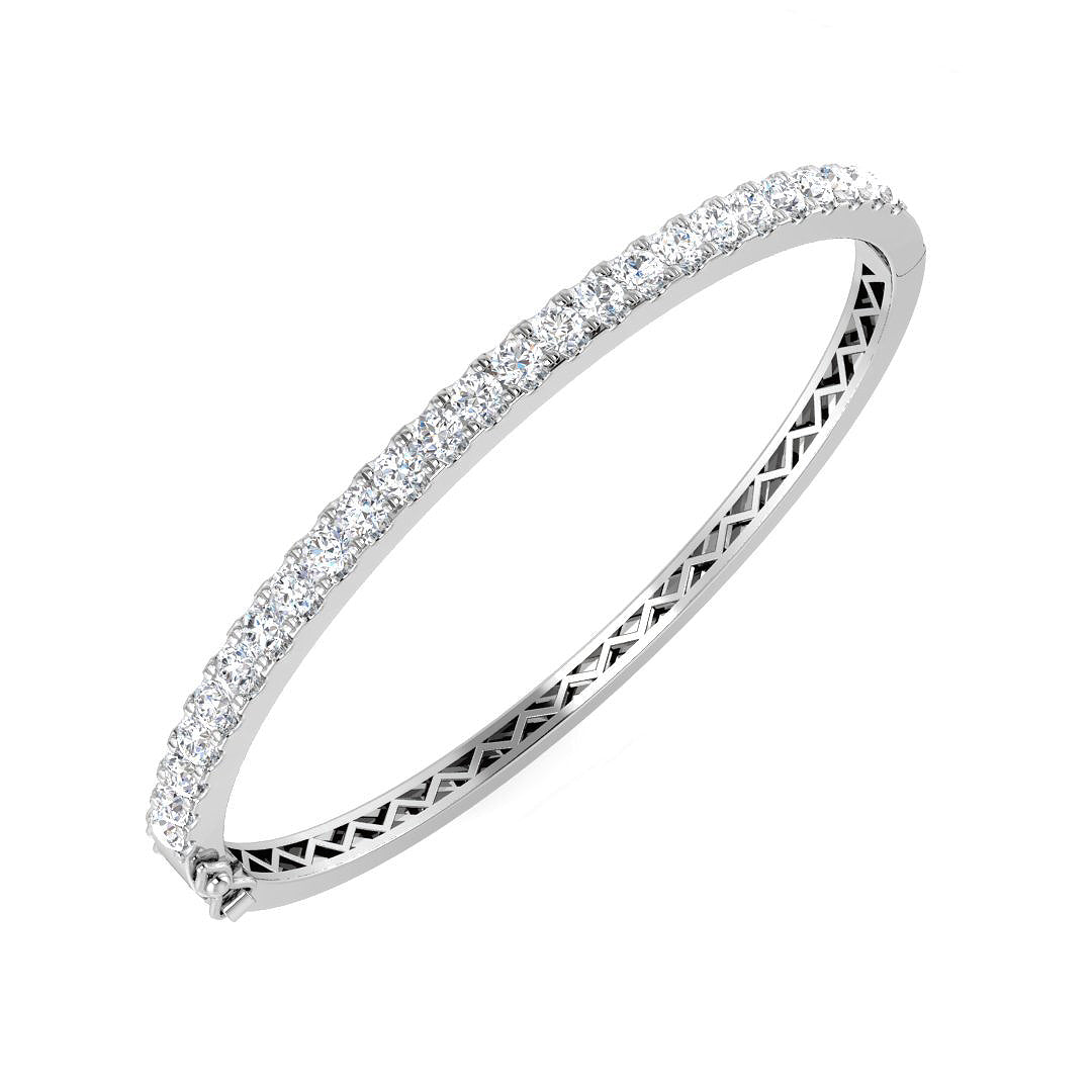 18ct White Gold 2.34ct G SI1 Diamond Bangle