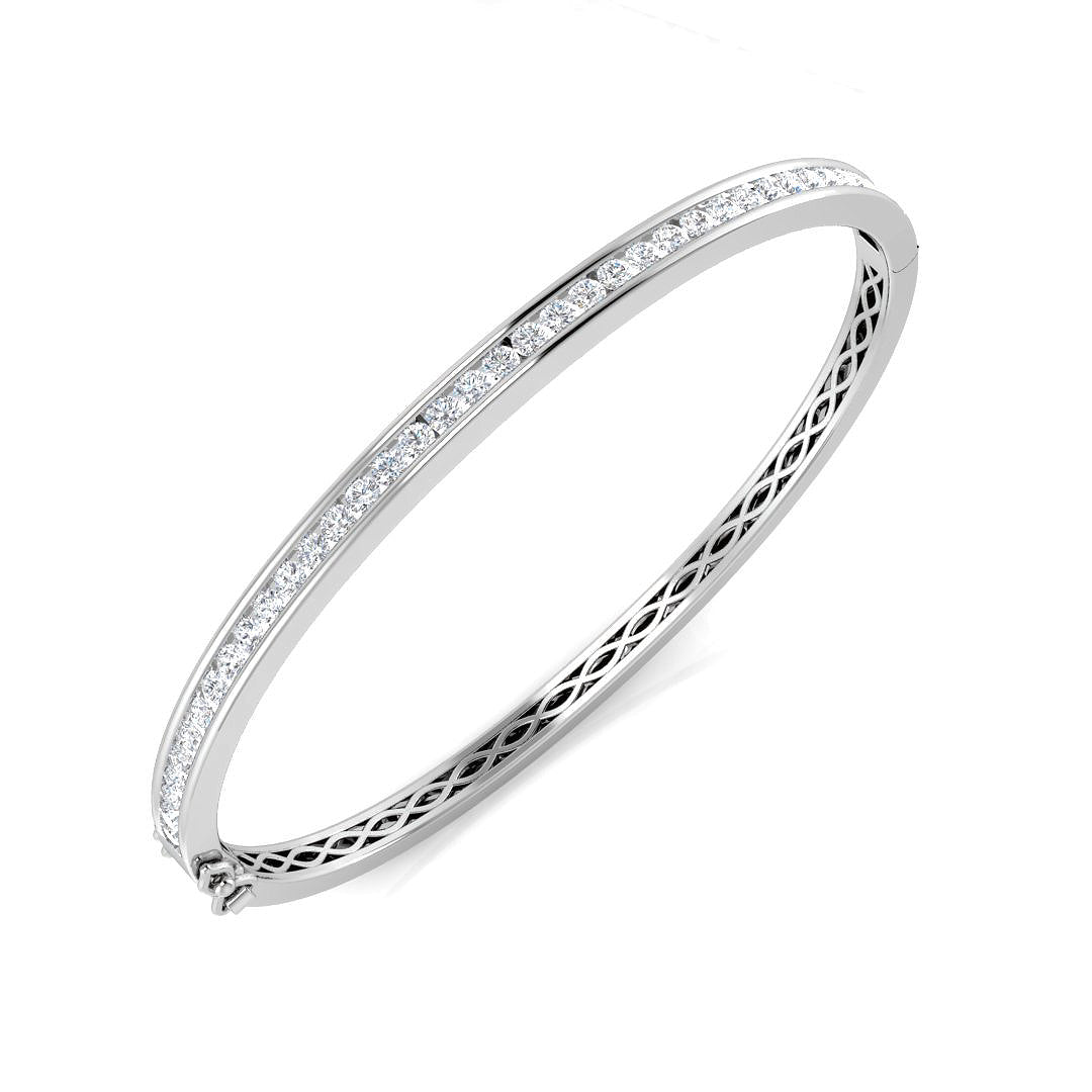 9ct White Gold 1.46ct Laboratory Grown CVD Bangle