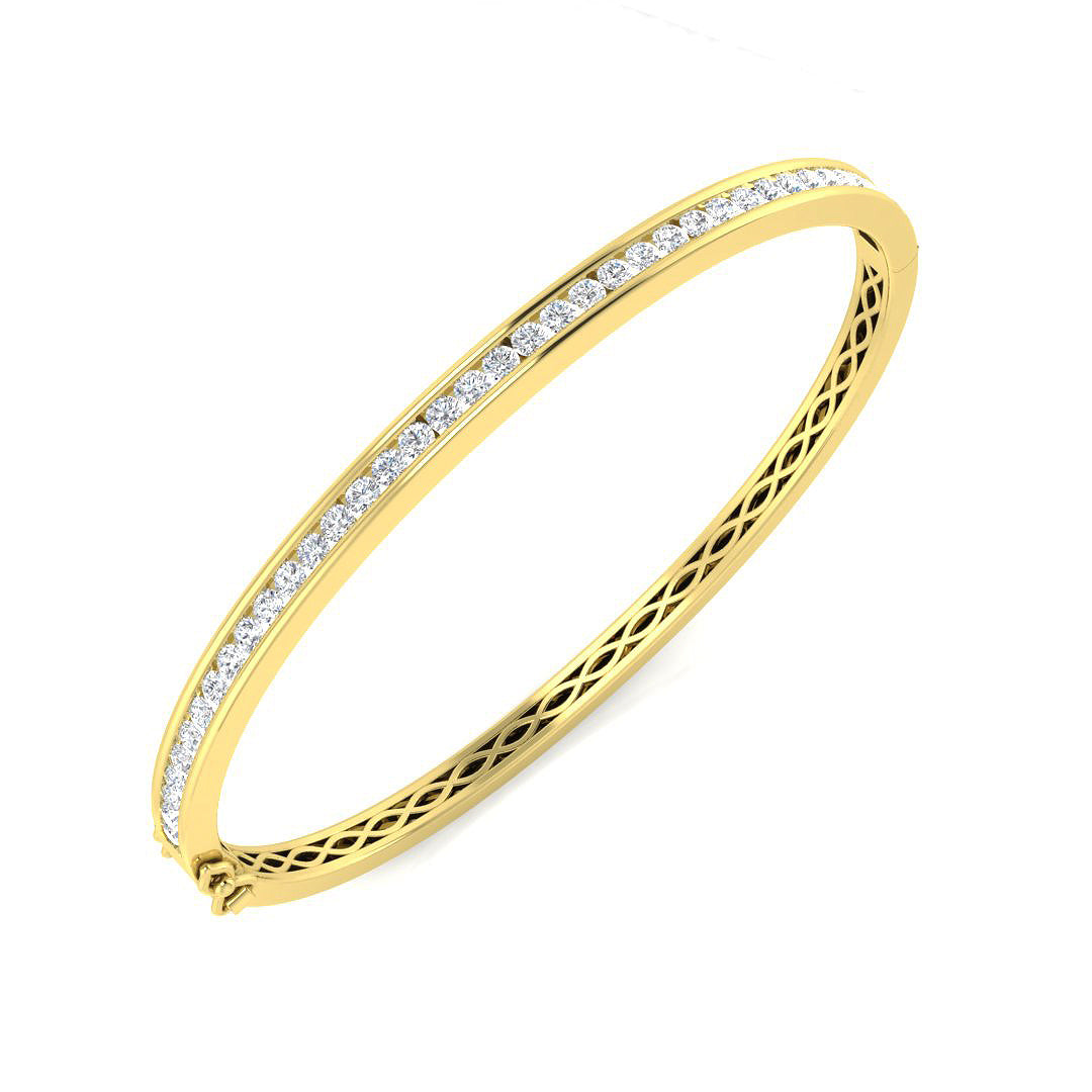 9ct Yellow Gold 1.46ct Laboratory Grown CVD Bangle